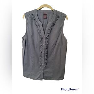 Laura Scott ruffled chambray top